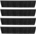 Lawn sweeper replacement brush 4-pack with black bristles and gray mounting strip