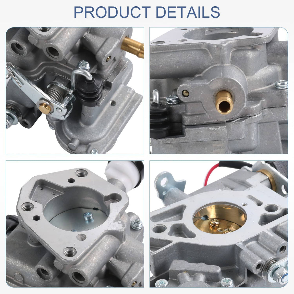 Carburetor detail close-up set showing intake bore and mounting hardware