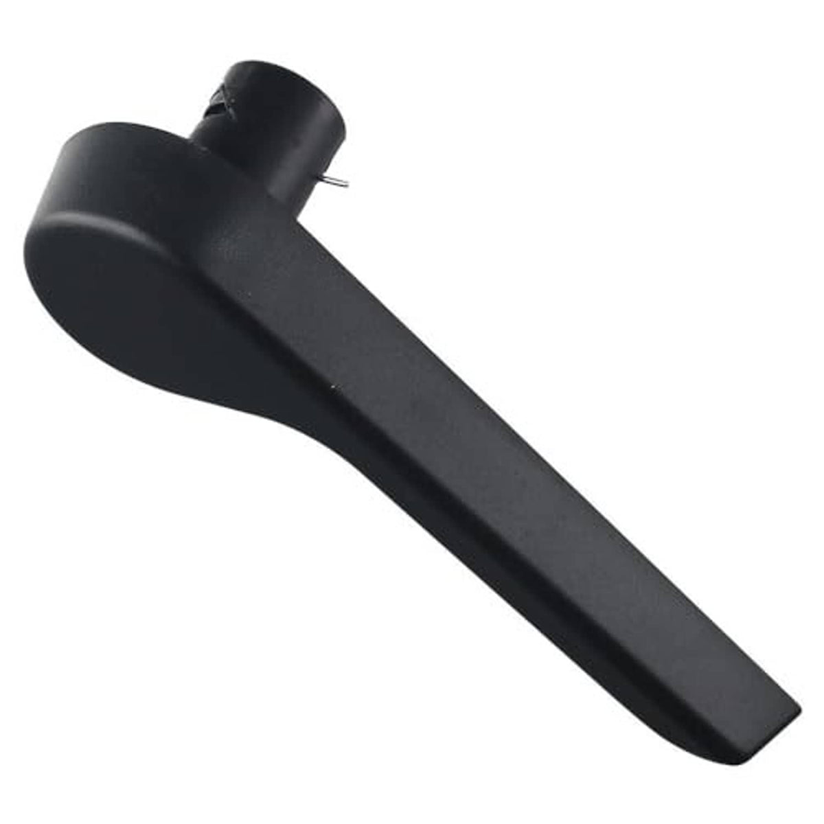 Black recliner handle lever with curved grip and metal release pin