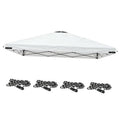 White waterproof canopy replacement top with taped seams and attached ropes