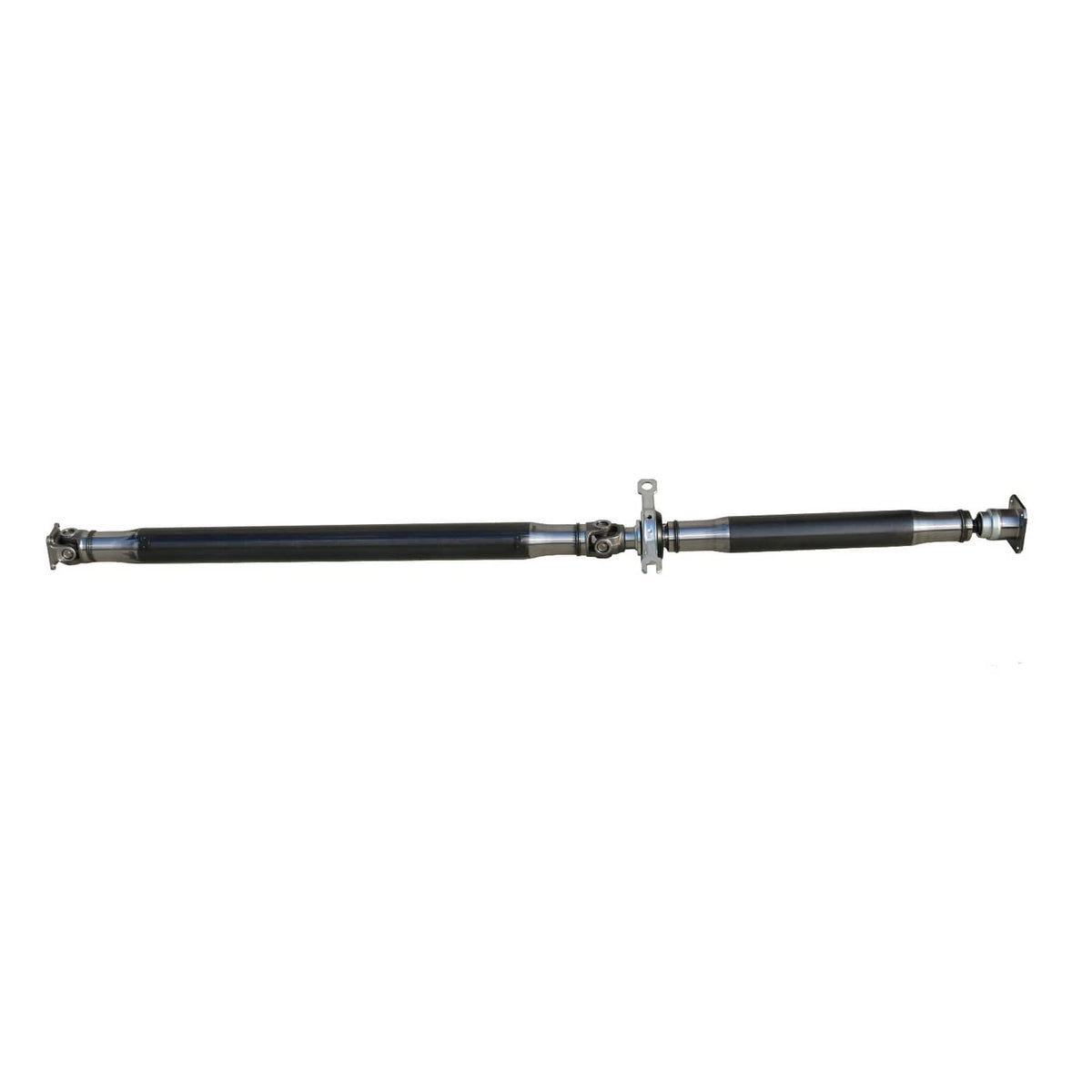 Rear driveshaft prop drive shaft long profile with center support and end couplers