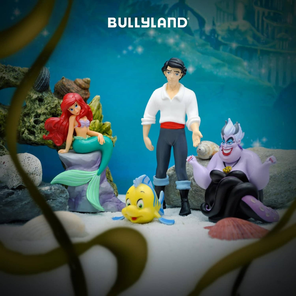 Hand-painted toy figure standing, white shirt with red sash and dark pants