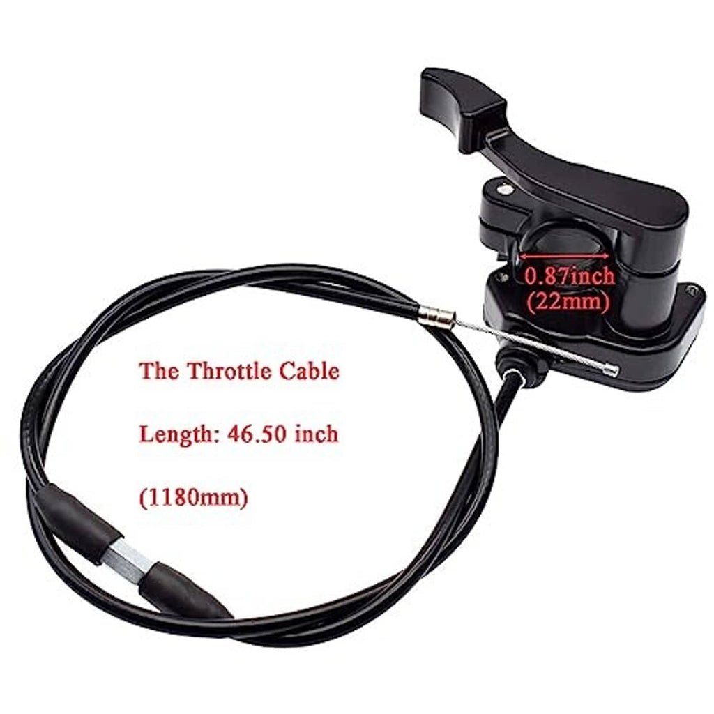 Black thumb throttle with cable loop and control lever