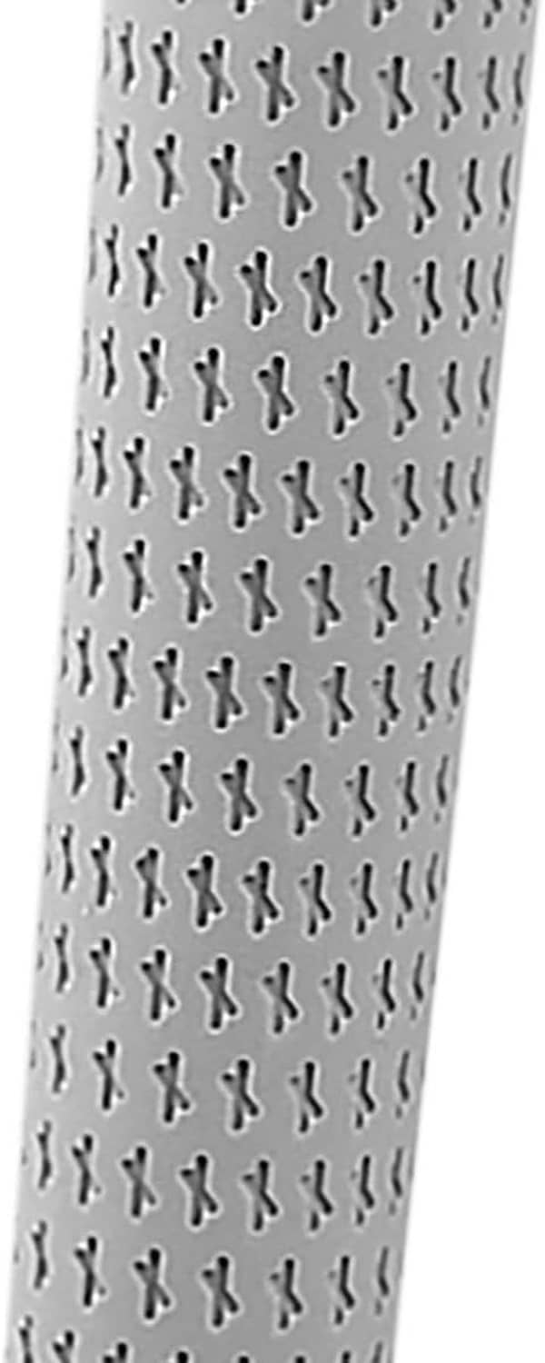 Golf club grip sleeve detail, light gray with repeating dark dot pattern