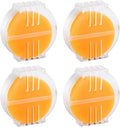 4-pack orange beeswax thread conditioner discs in clear plastic holders