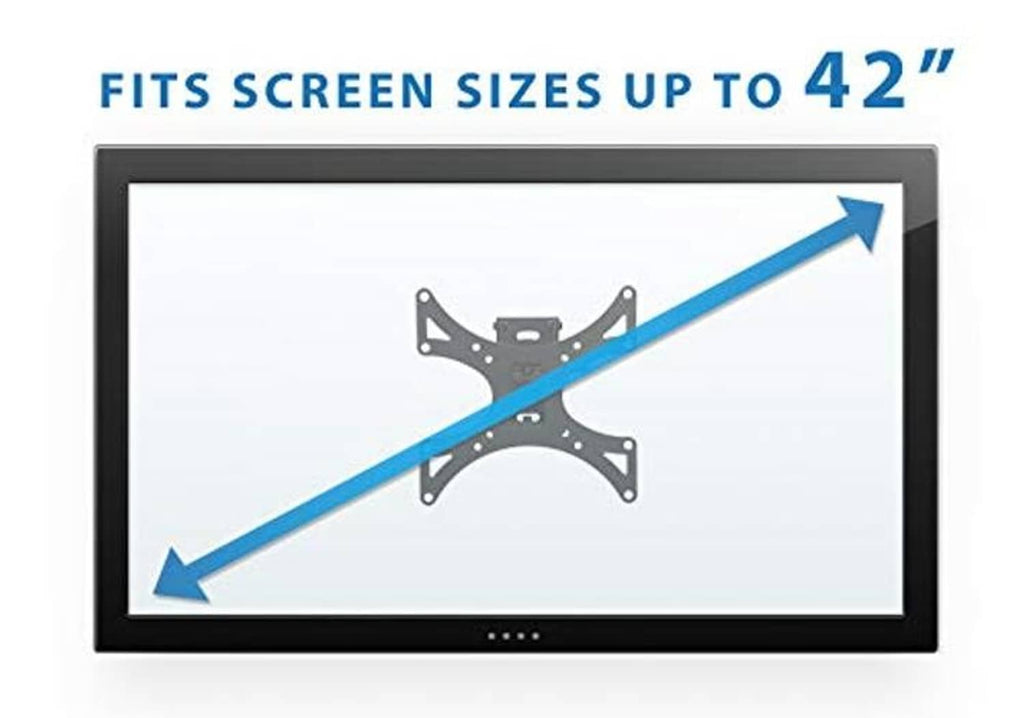 TV wall mount fit diagram showing compatibility with screens up to 42 in
