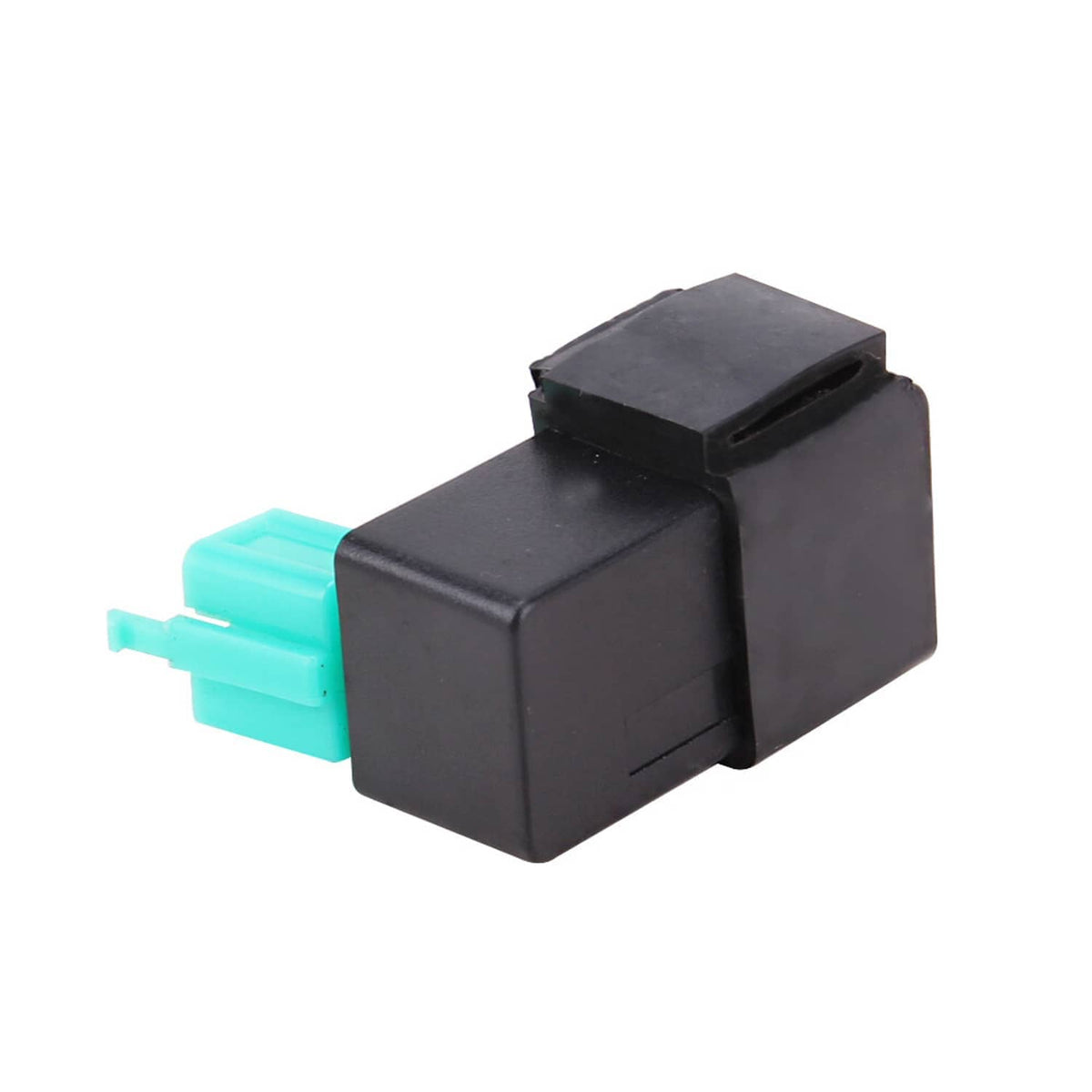 5-pin AC CDI ignition unit box, black body with teal connector socket, side angle