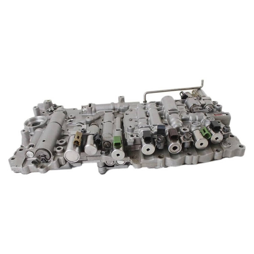 Transmission valve body with solenoids and multiple connectors, gray metal housing