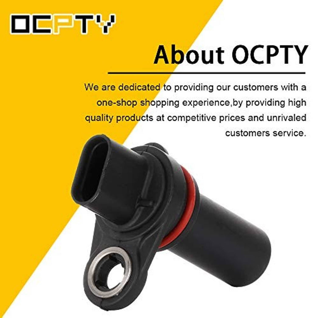 Crankshaft position sensor with black connector throat and red seal ring, mounting bracket