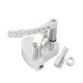 CNC billet thumb throttle extender, silver lever with riser block and mounting hardware