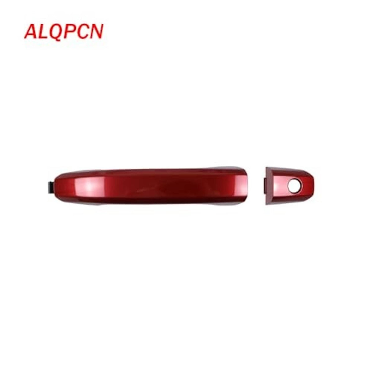 Red exterior door handle cover with small mounting bezel piece