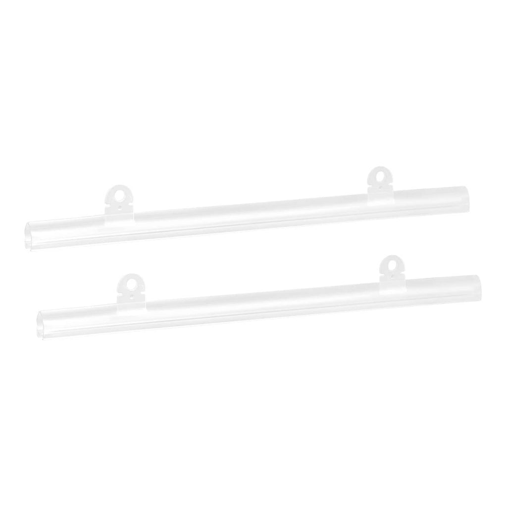 Clear PVC poster hanger rail strip with two end clips, 25 cm (10 in)