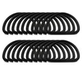 Set of black non-welded D-ring buckles, U-shaped metal loops for webbing