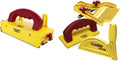 Table saw push block and PushStick accessories bundle with yellow bases and red handles