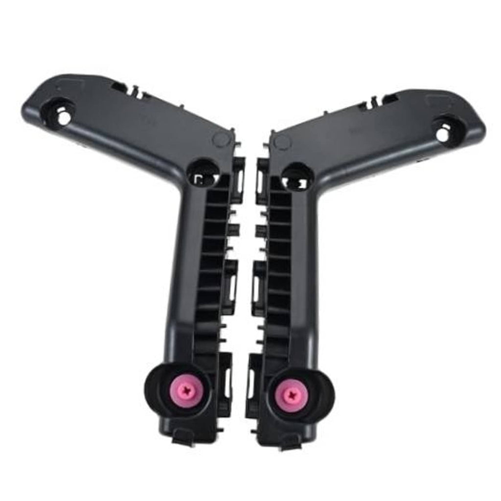 Black plastic front bumper bracket with two mounting arms and pink retainer pins
