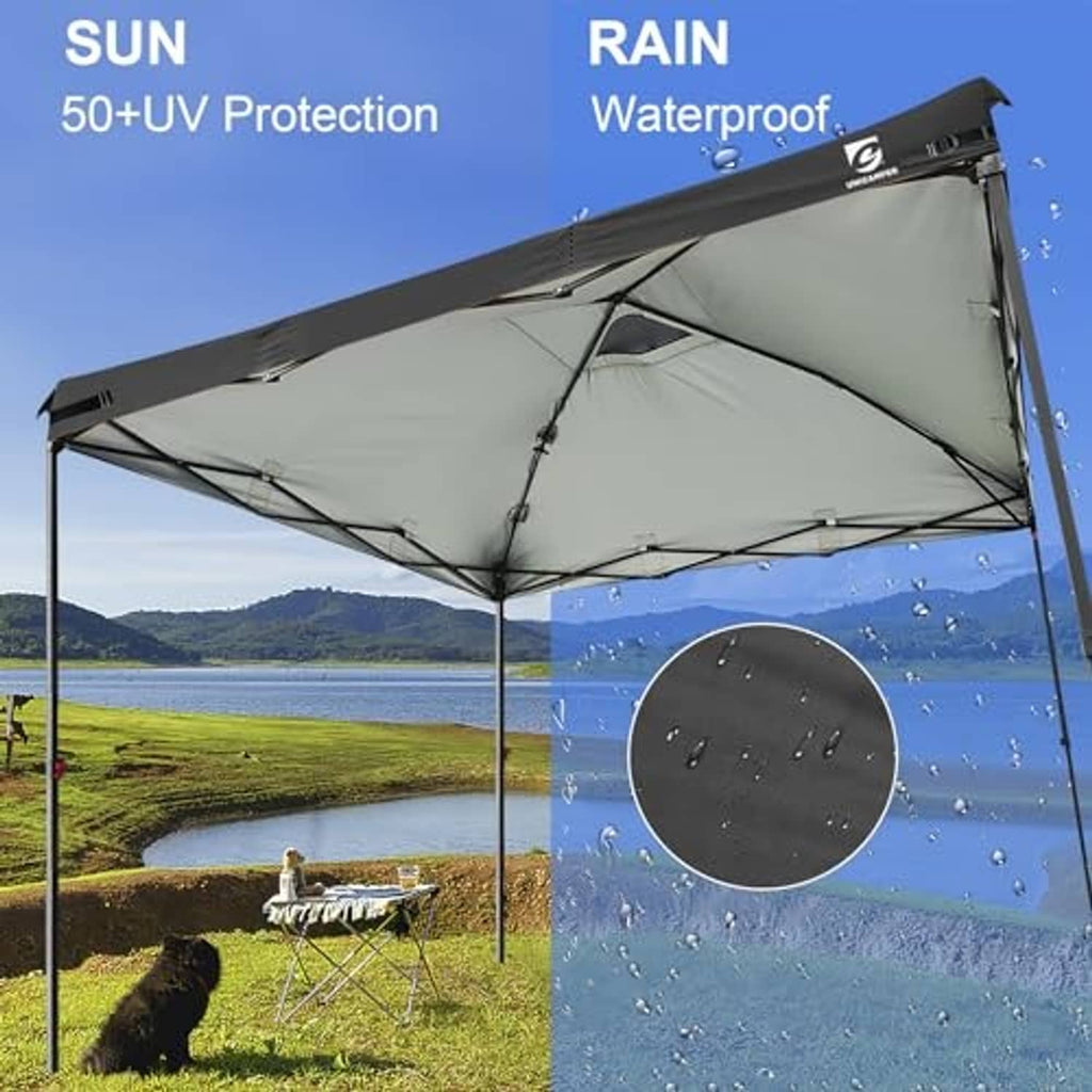 Black canopy replacement top cover with water-resistant and sun-protection features