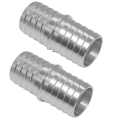 Aluminum 1 in hose barb coupler adapters, silver barbed ends for repair