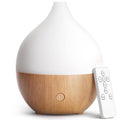 SALKING essential oil diffuser with white top and wood base, front view