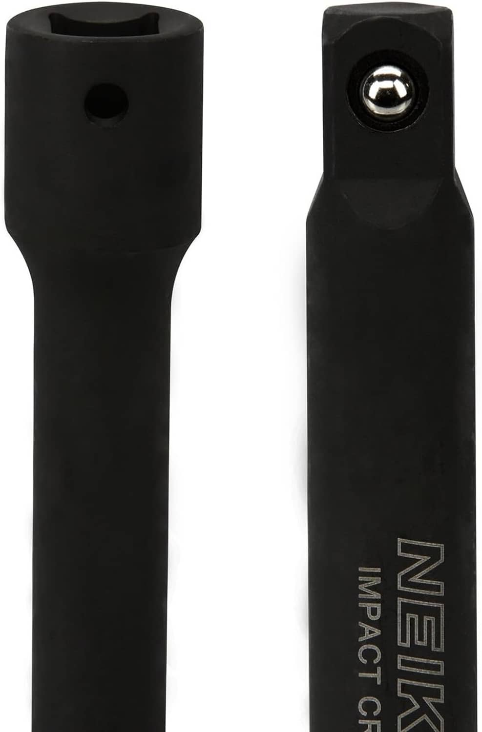 Black 1/2" drive impact extension bar, socket end and NEIKO branding