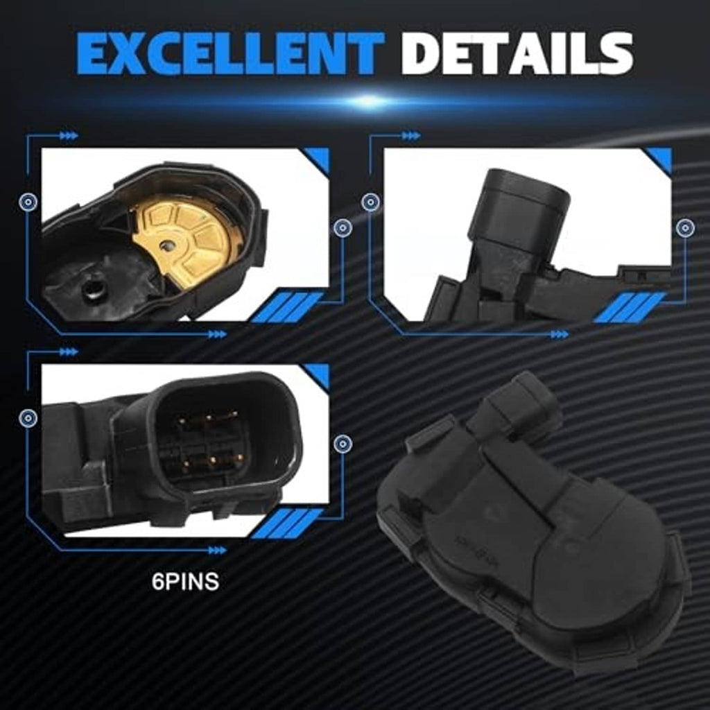 Black 6-pin throttle position sensor with connector and interior contact detail