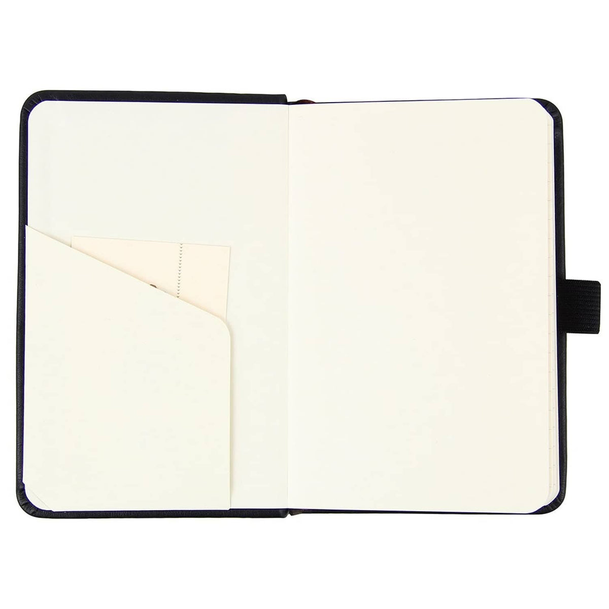 Newestor pocket notebook interior with front pocket sleeve and white ruled pages
