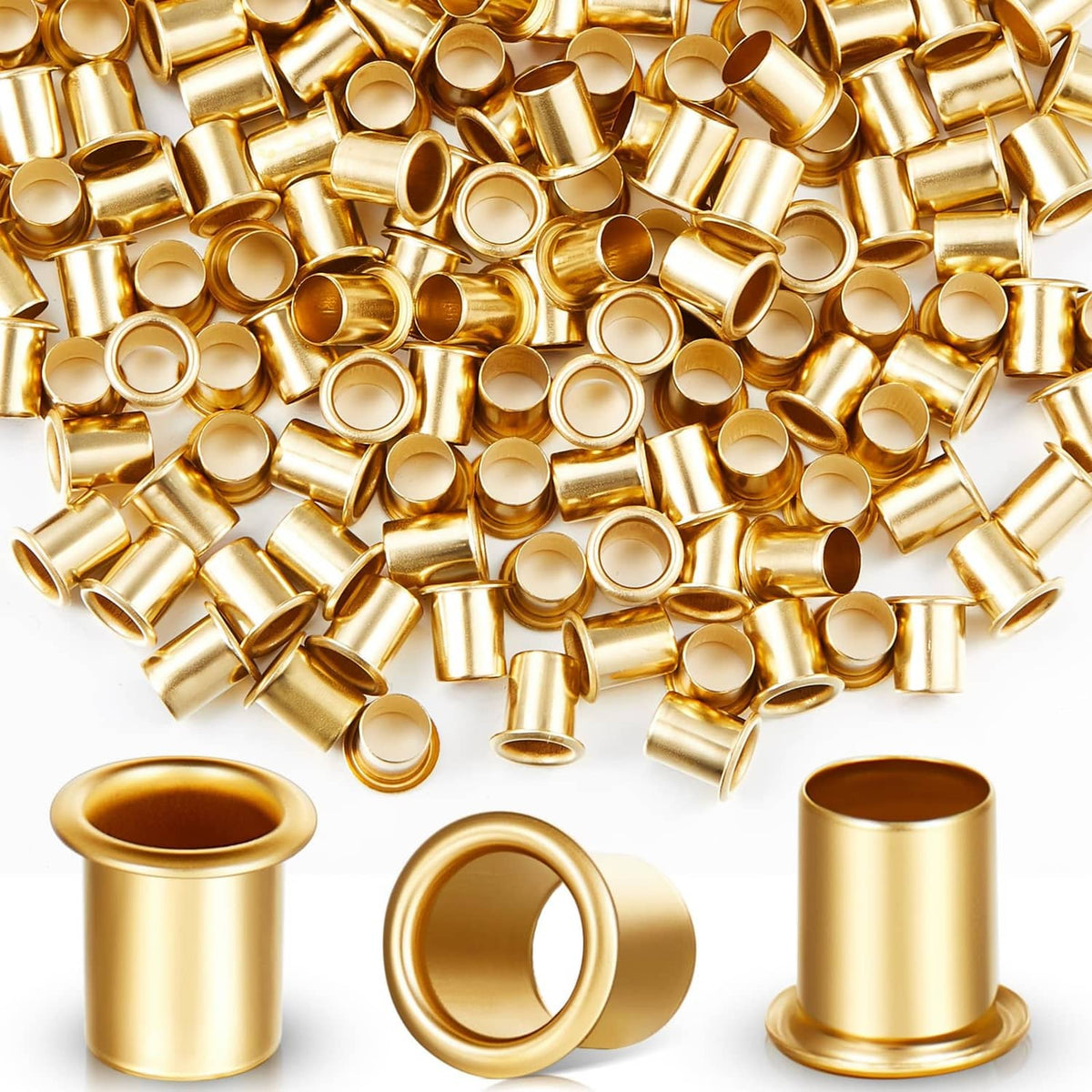 Brass shelf pin sleeves, assorted small cylindrical bushings with open centers