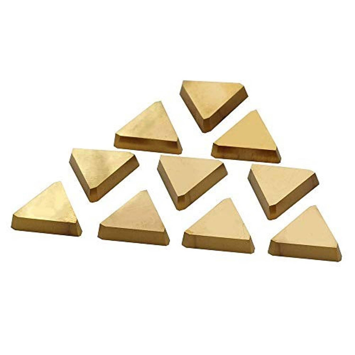Triangular carbide milling inserts, gold coated finish, staggered layout