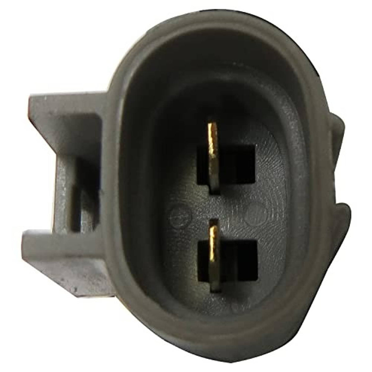 Radiator cooling fan motor rear with two-wire electrical connector ports