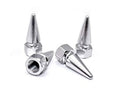Chrome spike valve stem caps, universal fit, set of 4