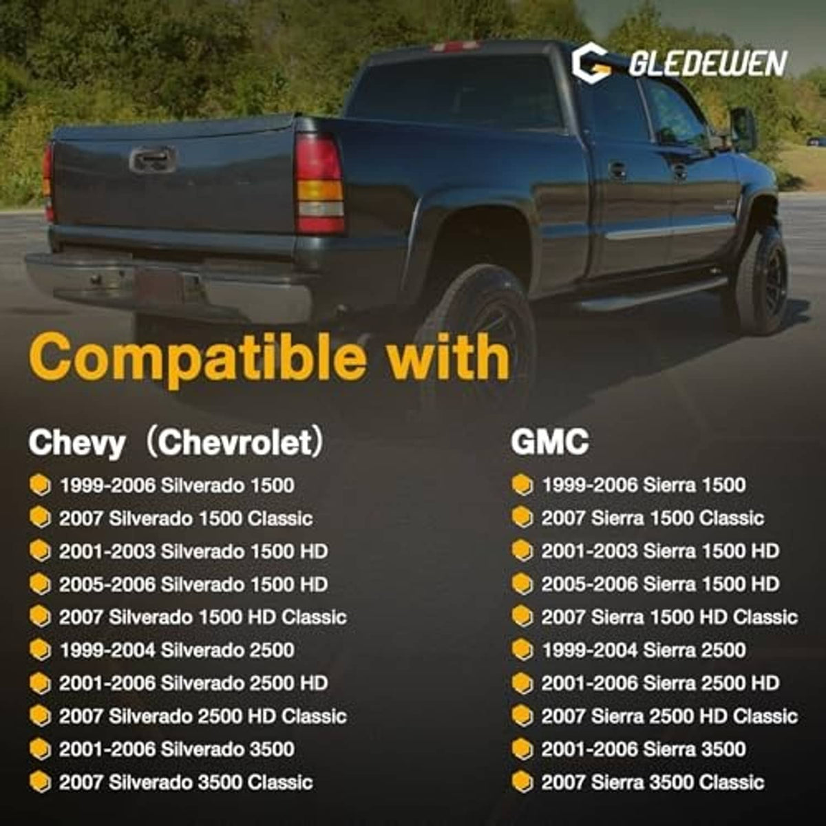 Tailgate handle compatibility chart for Chevy and GMC truck models