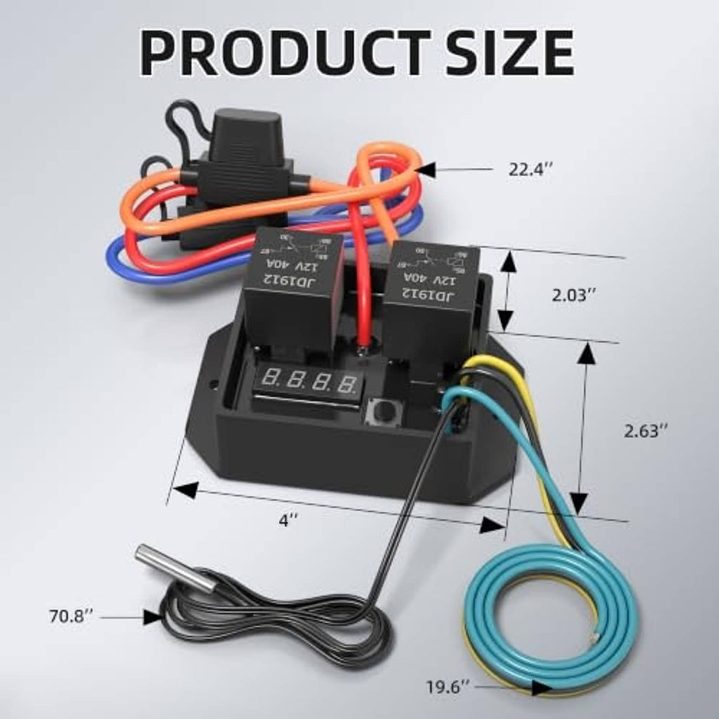 Fan controller switch with extended wiring harness and mounting bracket
