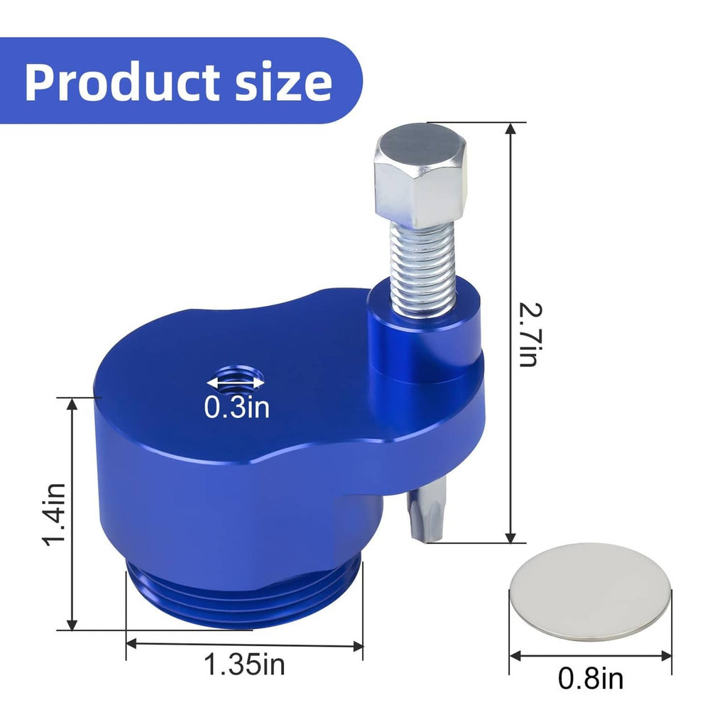 Blue belt removal tool clamp with threaded bolt and small spacer disc