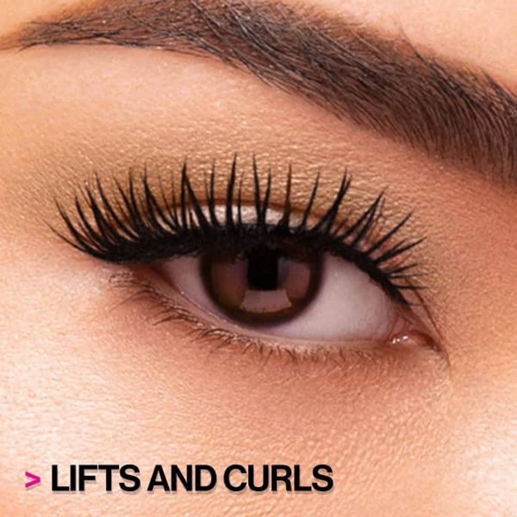 Close-up of curled eyelashes on an eye with natural lash appearance