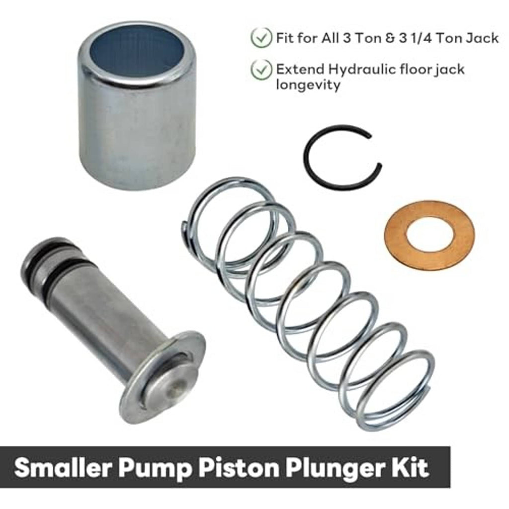 Hydraulic floor jack pump plunger kit parts set: spring, plunger, cylinder, O-ring seals