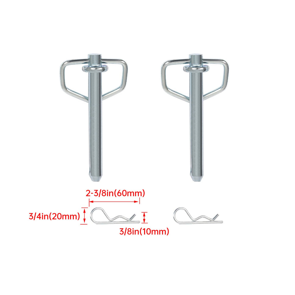 Silver cotter pins and U-shaped hooks for securing stake pocket hardware
