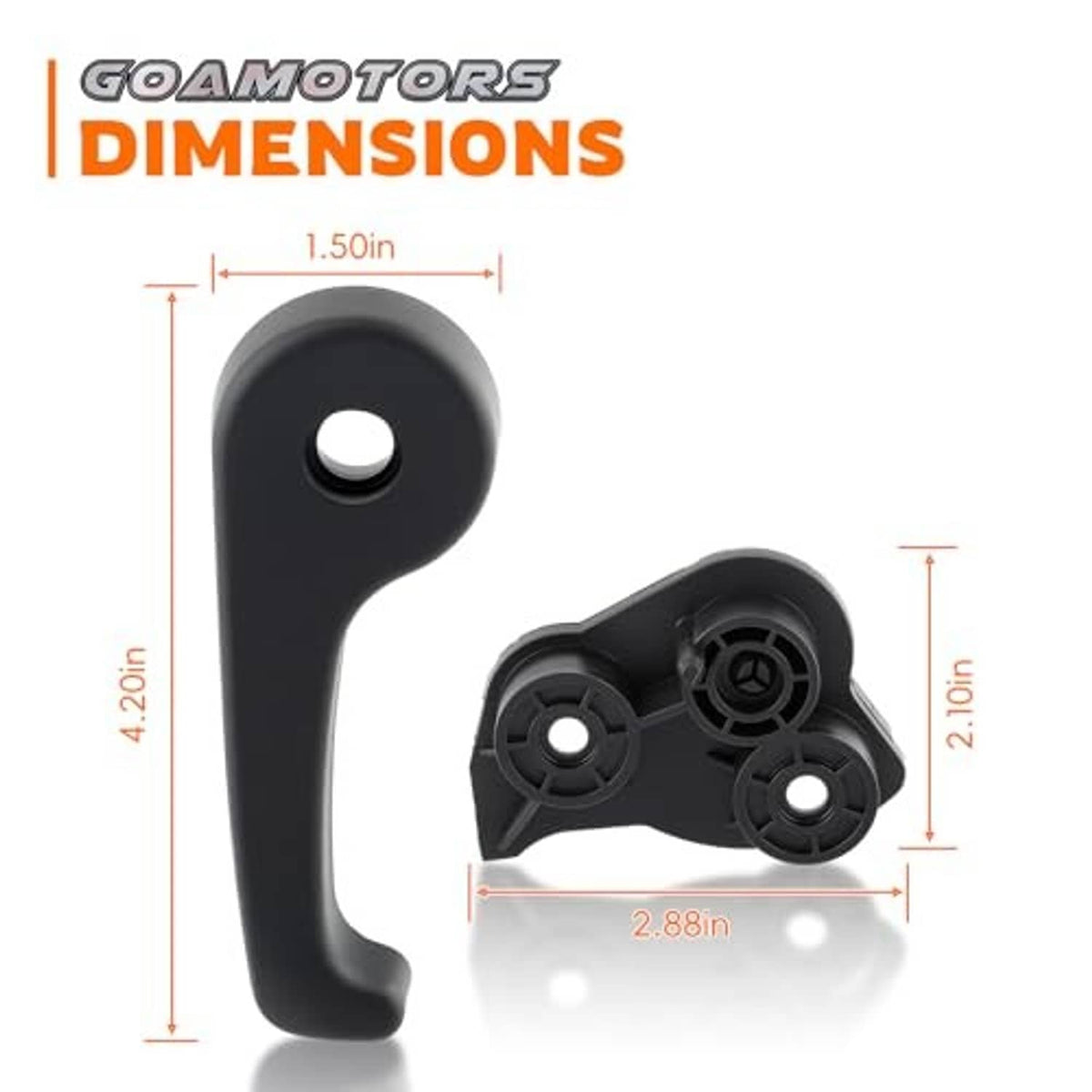 Black hood latch release handle assembly with two-part bracket and mount