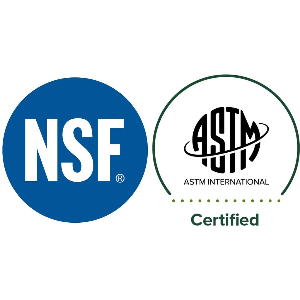 NSF and ASTM certification seals for PEX materials