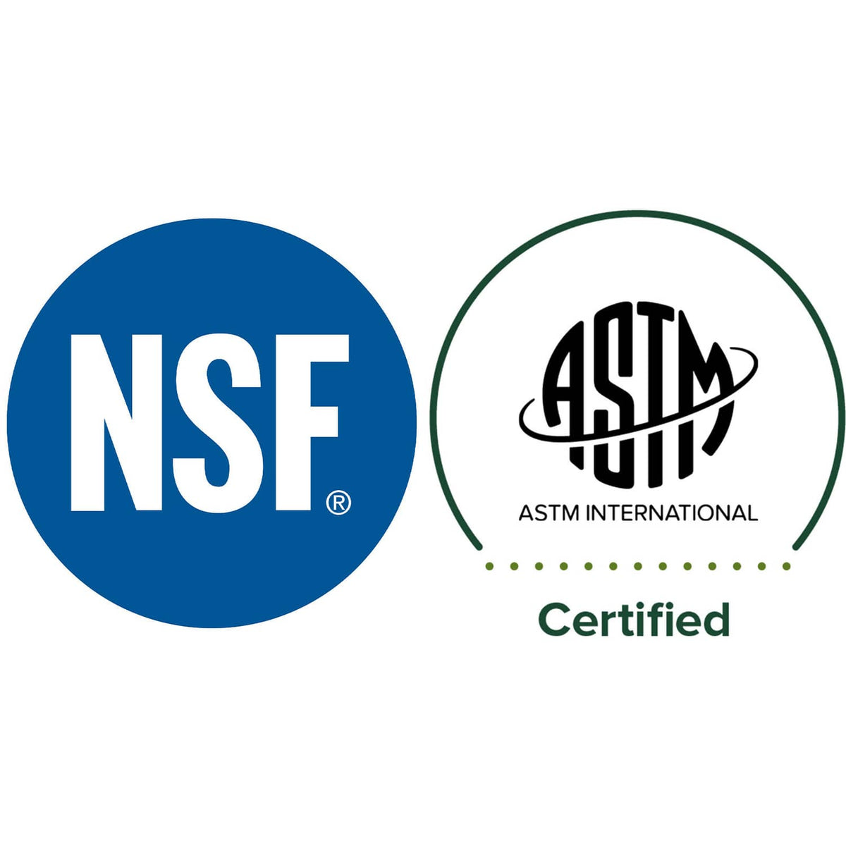NSF and ASTM certification seals for PEX materials