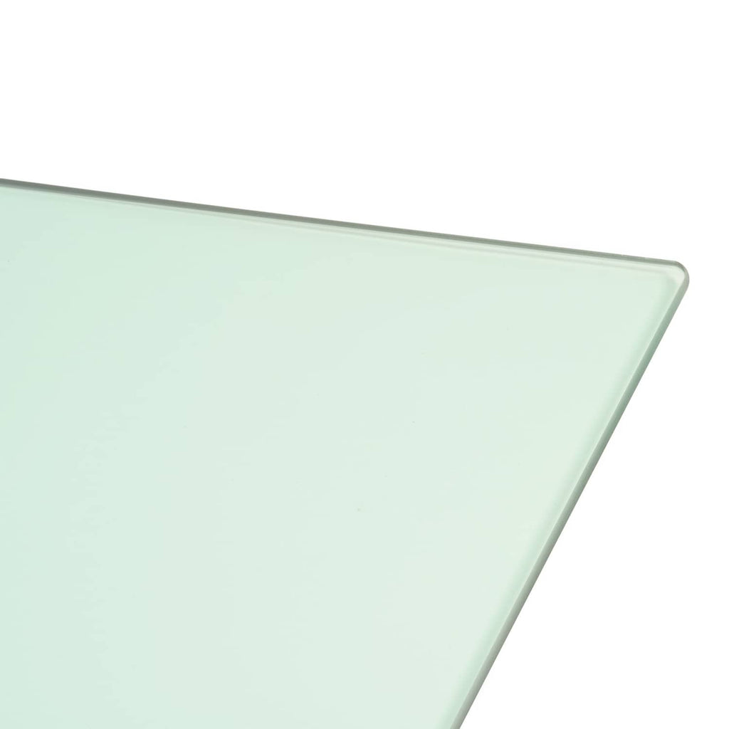 Mint green side glass window panel with rounded bottom edge
