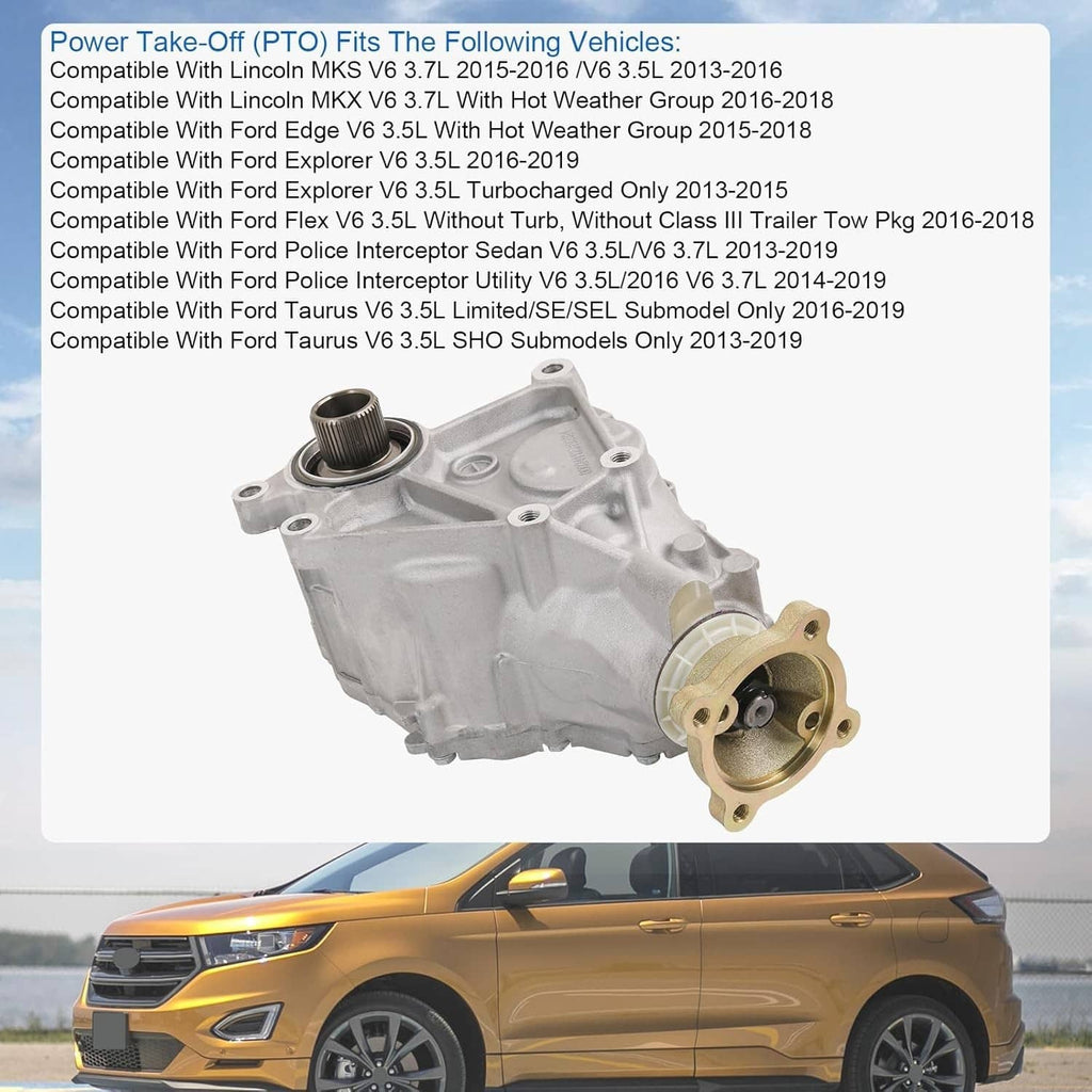 Transfer case PTO unit with gold flange and aluminum gear housing