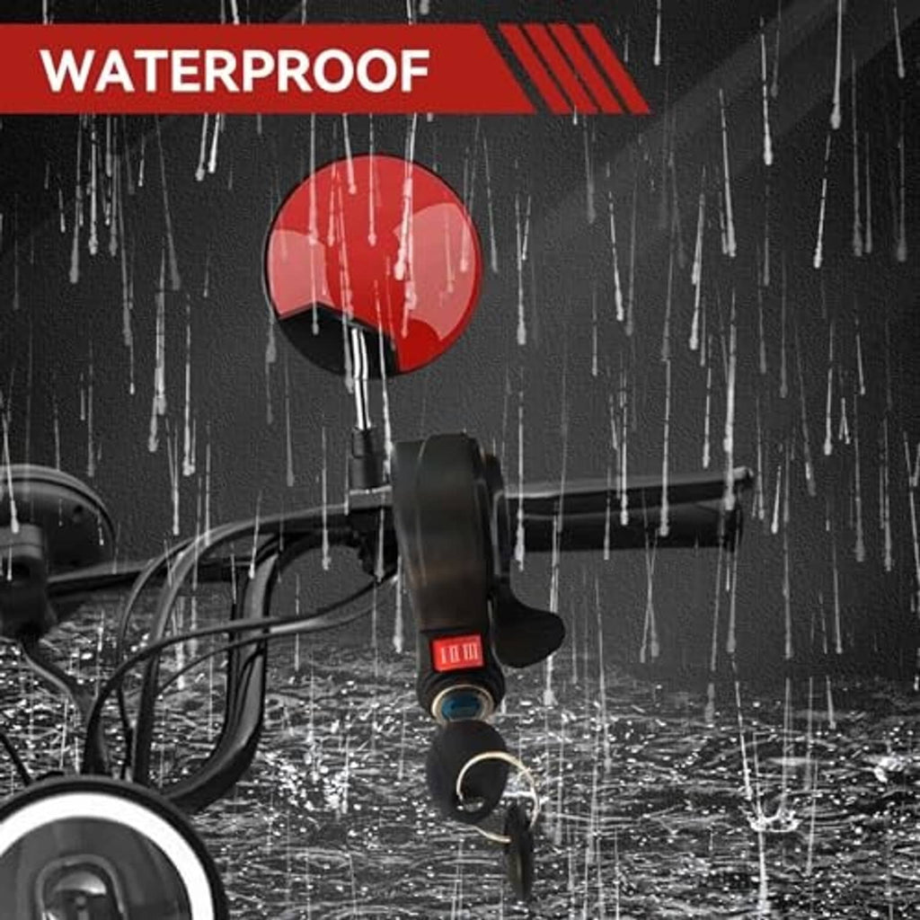 Water-resistant thumb throttle switch with key, black housing and cable
