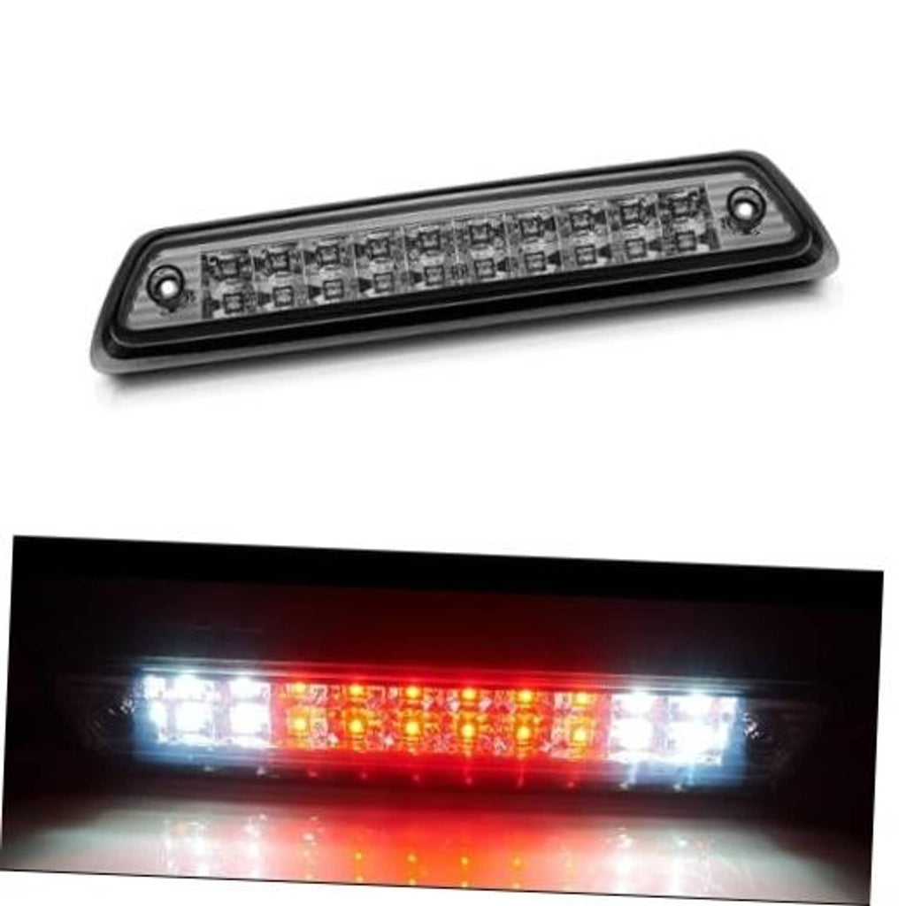 LED high mount stop light bar with clear lens, chrome bezel, and red LED strip
