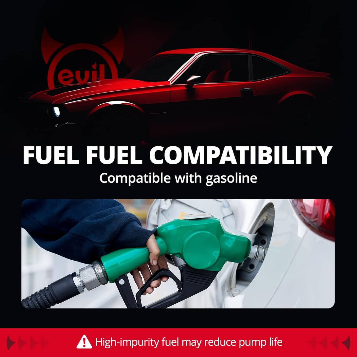 Gasoline fuel nozzle graphic for EVIL ENERGY electric inline pump compatibility