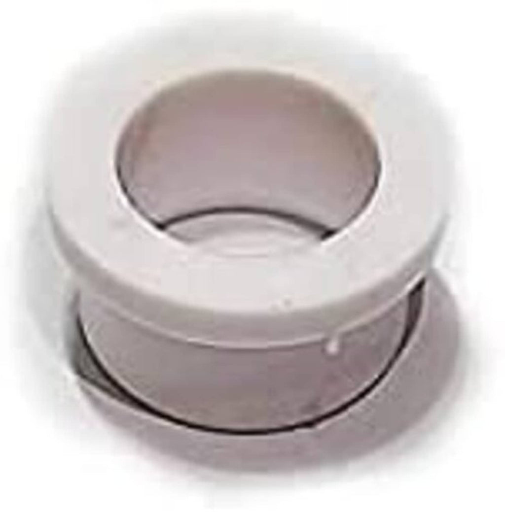 Manual transmission bushing, top opening view with light gray body