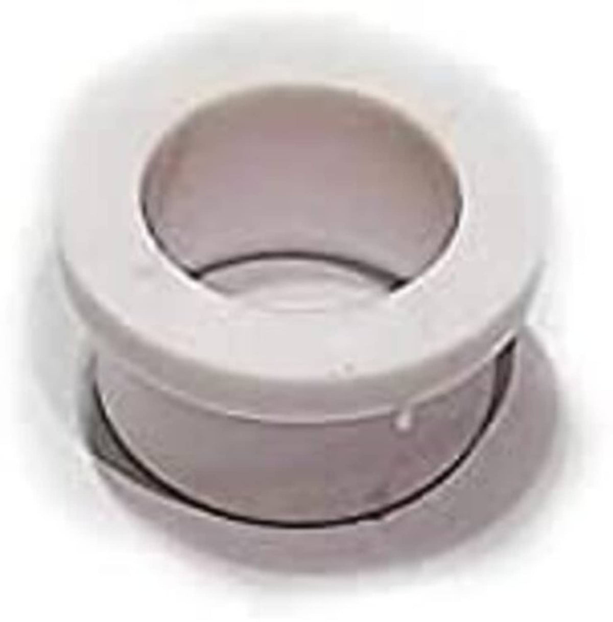 Manual transmission bushing, top opening view with light gray body