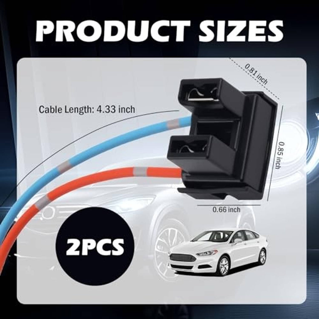 2-piece H7 headlight connector plugs with blue/red striped wires and black plastic housings