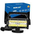 Black portable LED work light with rugged housing, magnetic base, and coiled power cable.