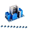 LM317 adjustable DC-DC regulator module with terminal block and heatsink fins