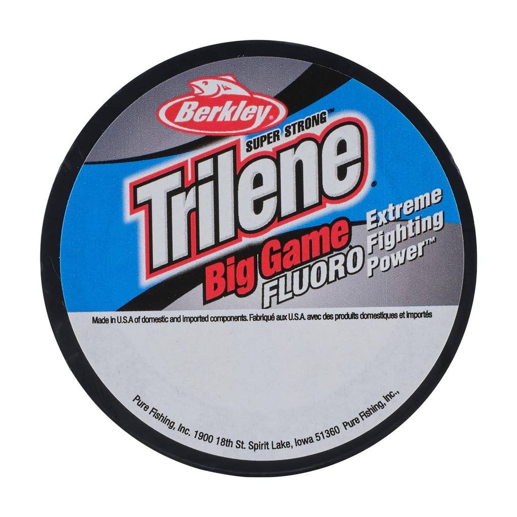 Trilene Big Game fluorocarbon fishing line spool lid with Berkley logo; black rim