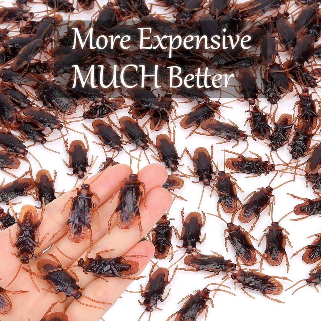 Assorted dark fake insects spread across a surface, winged bug figures